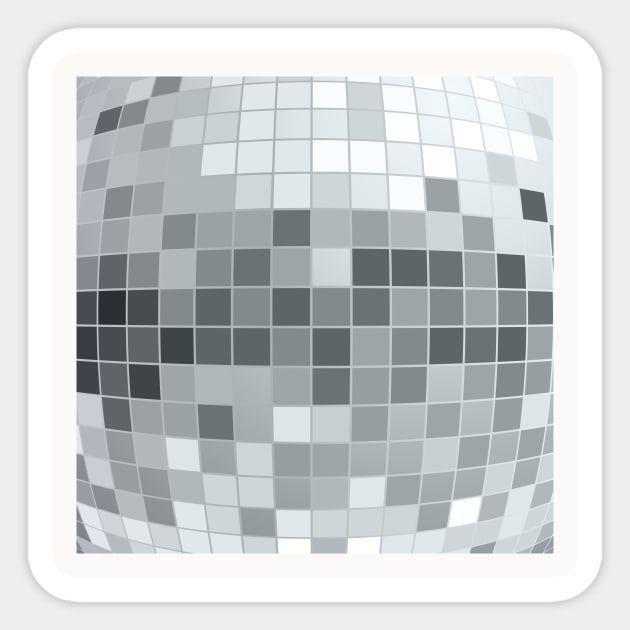 Disco Fever Neck Gator Silver Gray Disco Ball Sticker by DANPUBLIC